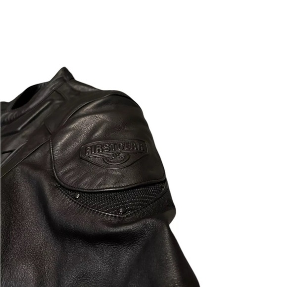 First Gear S Pilot Black Leather Jacket With Thermoliner Size 44 Motorcycle - Picture 6 of 14